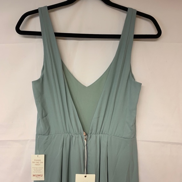MUMU gown SZ M green prom formal event wedding bridesmaids maxi elegant NWT - Picture 2 of 8